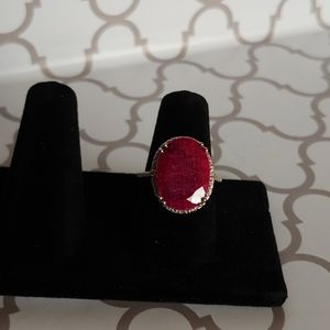 Pink Stone and Stirling Silver Ring